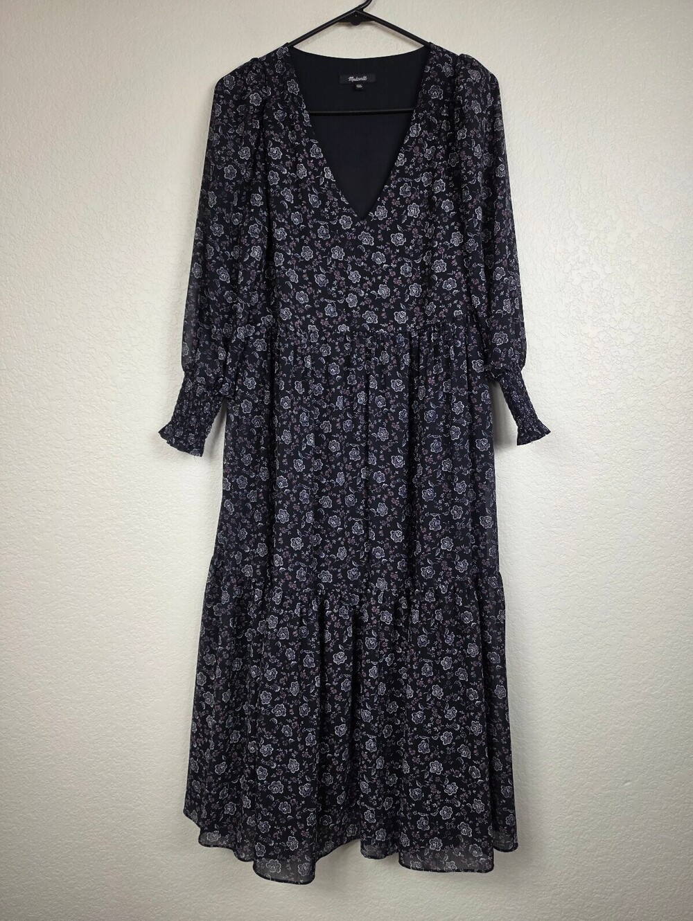 Madewell Floral Long Sleeve Maxi Dress XXS